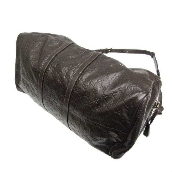 GUCCI Authentic Brown Leather Boston Bag - Picture 2 of 15